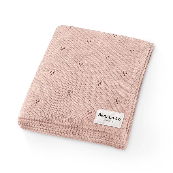 Organic Cotton Pointelle Swaddle Receiving Baby Blanket
