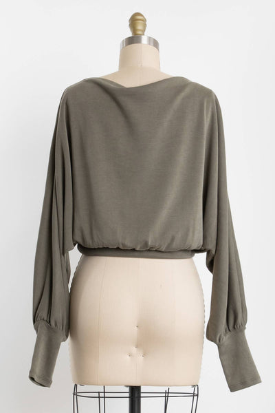 Modal Jersey Boat Neck Long Sleeve Top