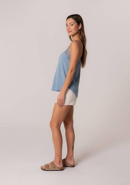 Lingerie Inspired Lace Trim Slip Cami
