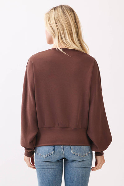 Modal Jersey Boat Neck Long Sleeve Top
