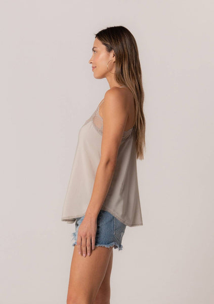 Lingerie Inspired Lace Trim Slip Cami