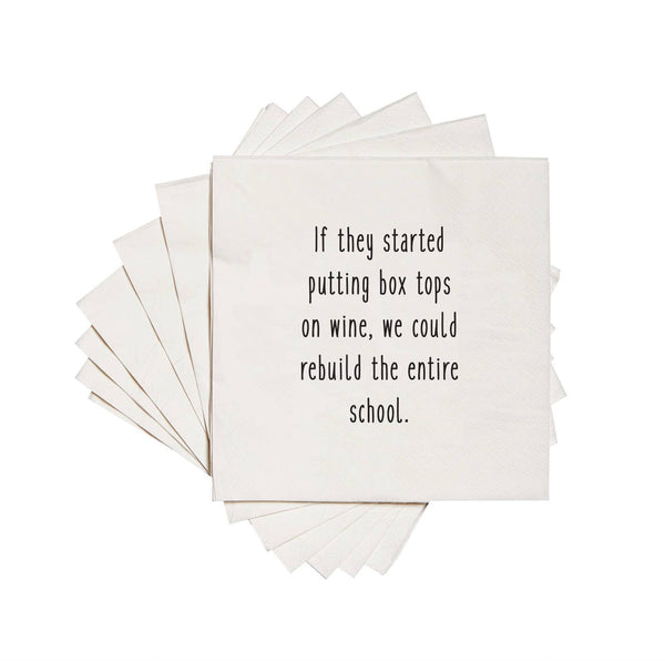 If they started putting box tops on wine Cocktail Napkins