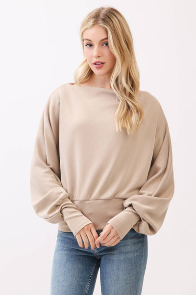 Modal Jersey Boat Neck Long Sleeve Top