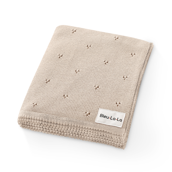 Organic Cotton Pointelle Swaddle Receiving Baby Blanket
