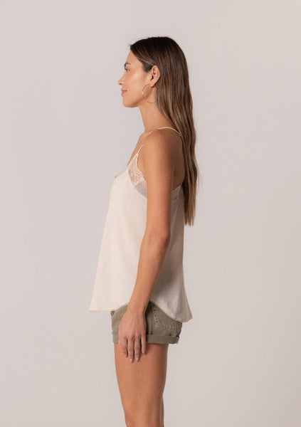 Lingerie Inspired Lace Trim Slip Cami