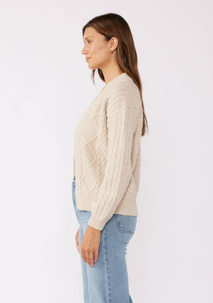 Long Sleeve Cable Zip-Up Coatigan
