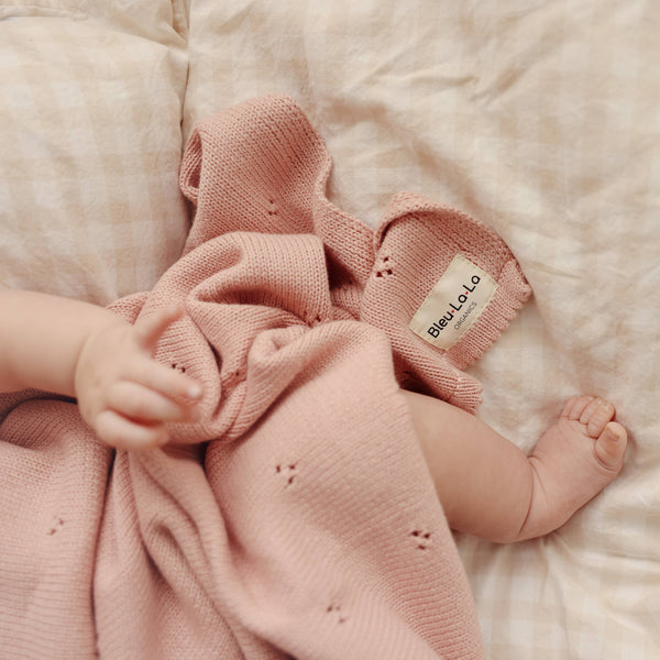 Organic Cotton Pointelle Swaddle Receiving Baby Blanket