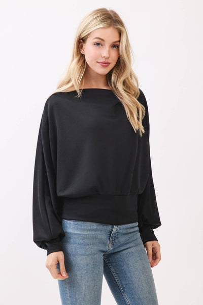 Modal Jersey Boat Neck Long Sleeve Top