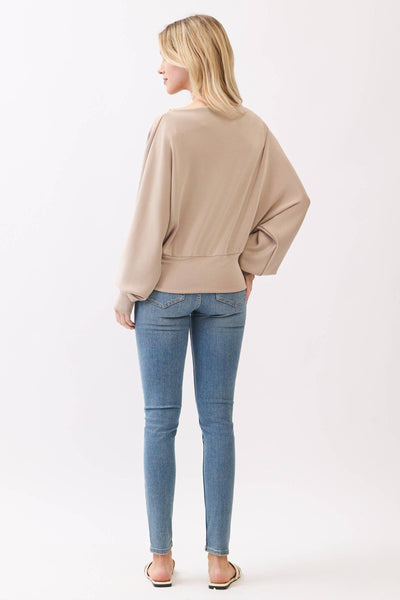Modal Jersey Boat Neck Long Sleeve Top