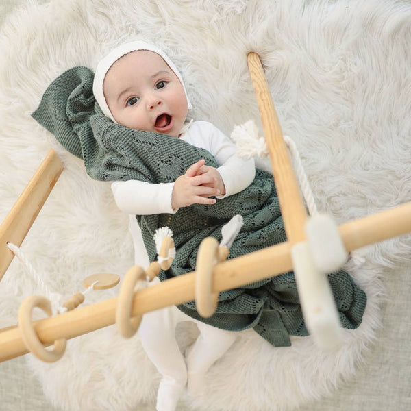 Luxury Cotton Receiving Swaddle Baby Blanket - Heart