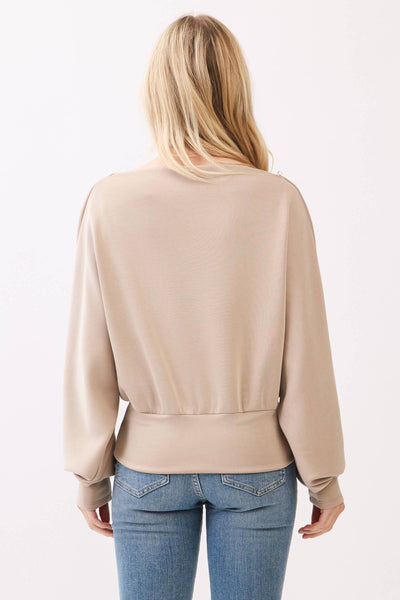 Modal Jersey Boat Neck Long Sleeve Top