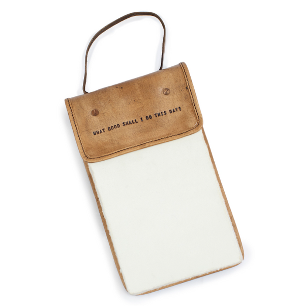 Hanging Leather Journal - What Good Shall I