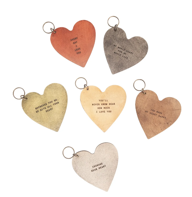 Leather Heart Keychains