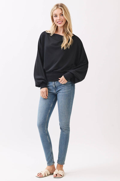 Modal Jersey Boat Neck Long Sleeve Top