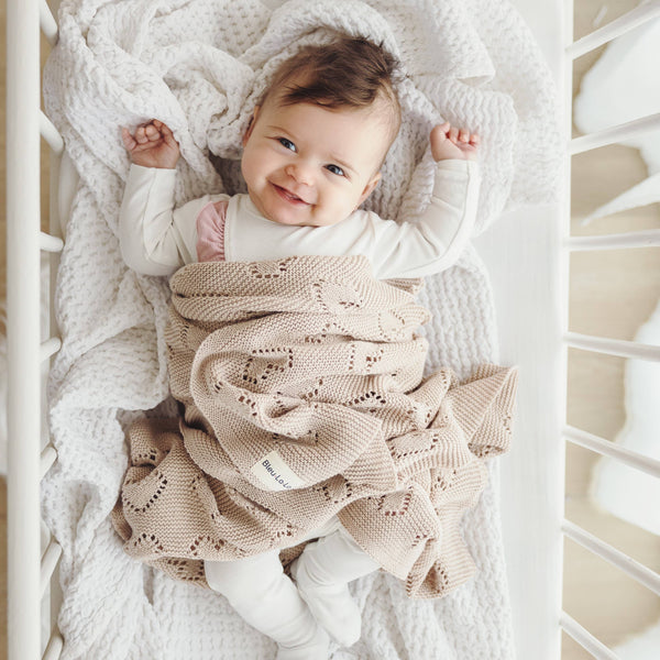 Luxury Cotton Receiving Swaddle Baby Blanket - Heart
