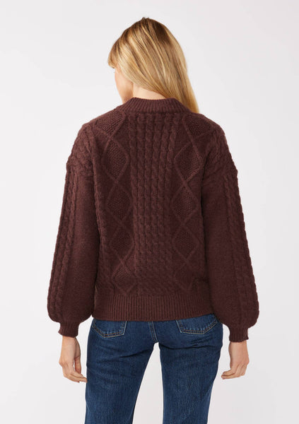 Long Sleeve Cable Zip-Up Coatigan
