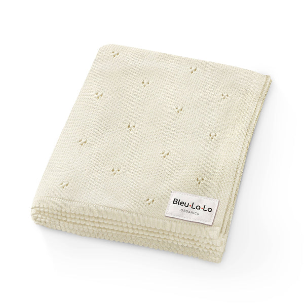 Organic Cotton Pointelle Swaddle Receiving Baby Blanket