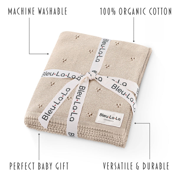 Organic Cotton Pointelle Swaddle Receiving Baby Blanket