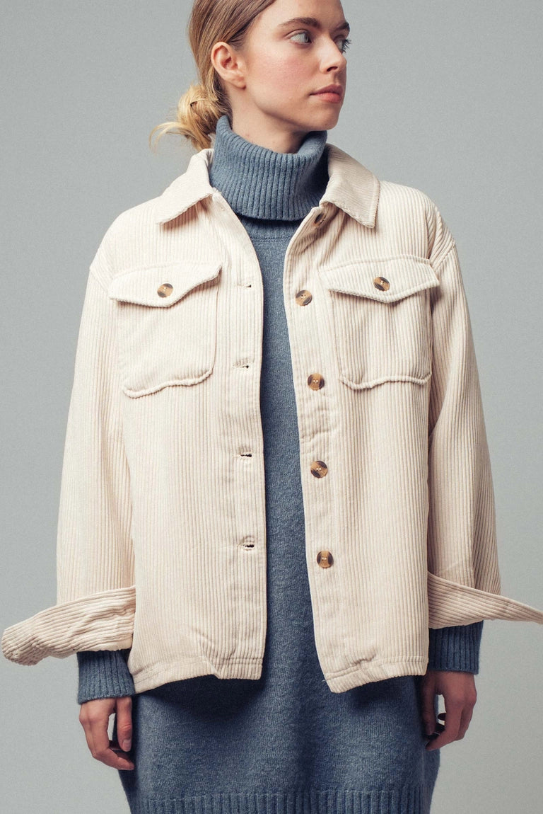 Sherpa Lined Corduroy Shacket