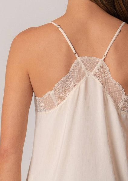 Lingerie Inspired Lace Trim Slip Cami