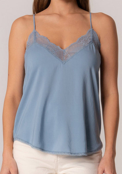 Lingerie Inspired Lace Trim Slip Cami
