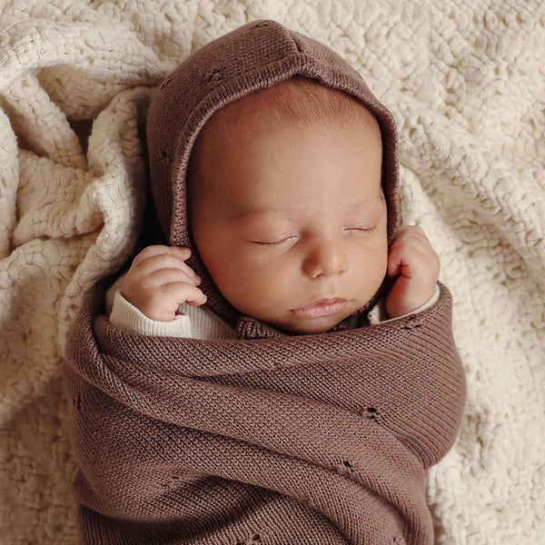 Organic Cotton Pointelle Swaddle Receiving Baby Blanket