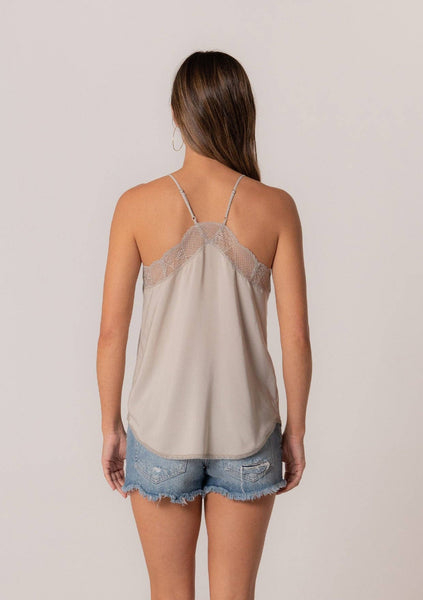 Lingerie Inspired Lace Trim Slip Cami
