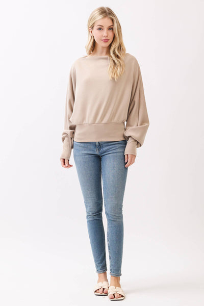Modal Jersey Boat Neck Long Sleeve Top