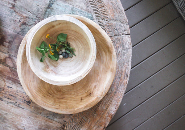 Large Round Wooden Bowl/Tray