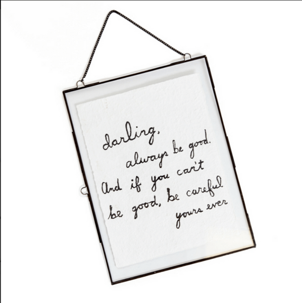 Glass and Metal Wall Hanging Picture Frame With Chain