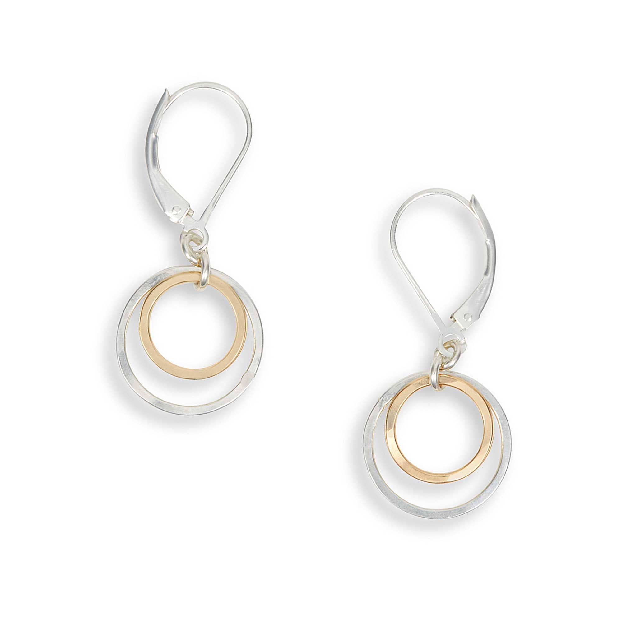 Glow Earrings - silver and gold circles