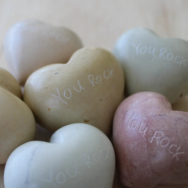 You Rock Natural Soapstone Heart