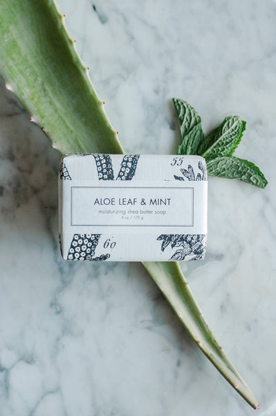 Aloe Leaf & Mint Shea Butter Soap - Bath Bar