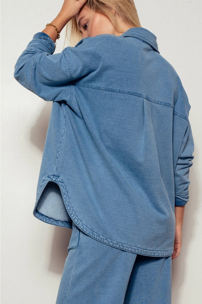 Western Denim Button-Up Shacket