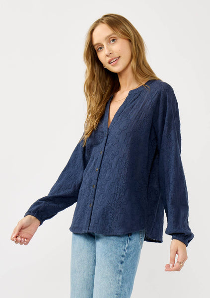 Long Sleeve Button Down Raglan Blouse