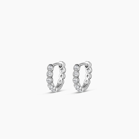 Madison Shimmer Huggies - Silver
