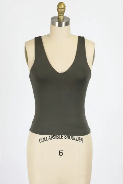 Cropped Double Layer Tank Top