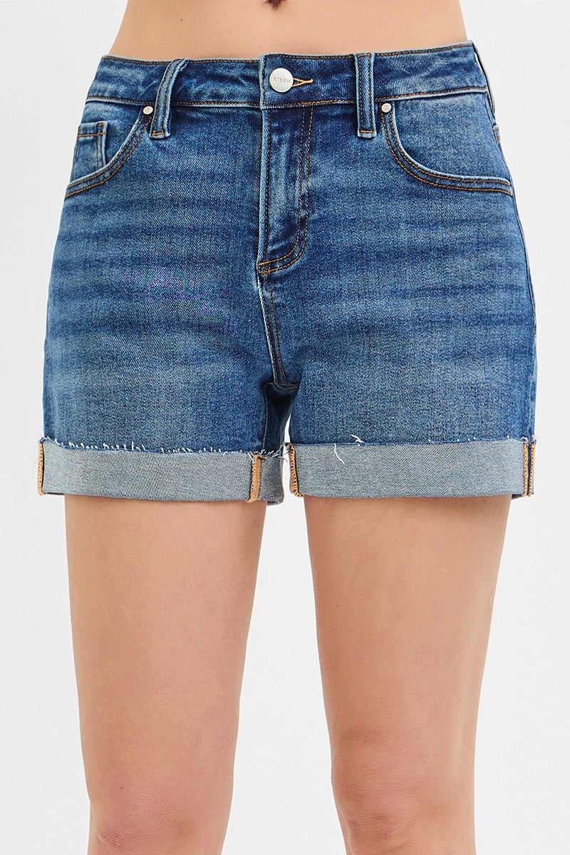High Rise Wide Cuff Shorts