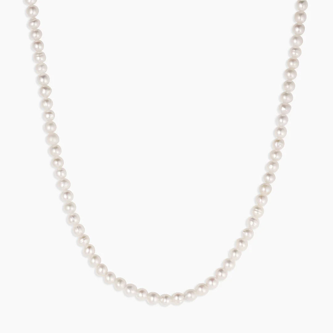 Pearl necklace on a white background
