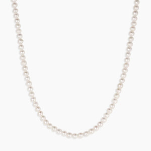 Pearl necklace on a white background