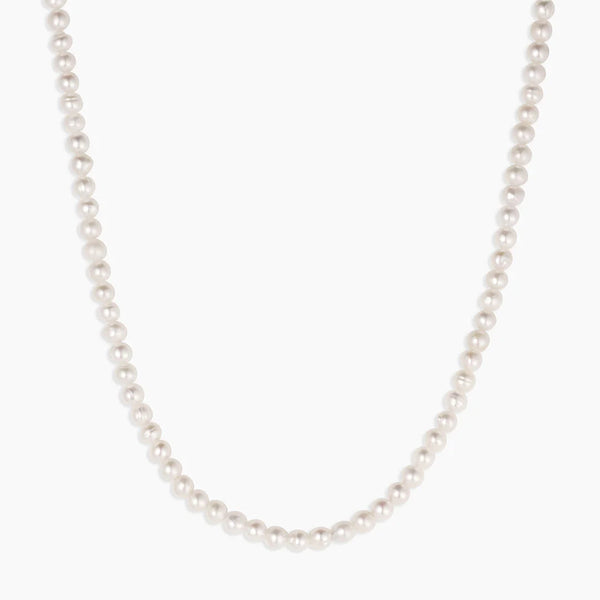 Pearl necklace on a white background