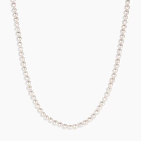 Pearl necklace on a white background