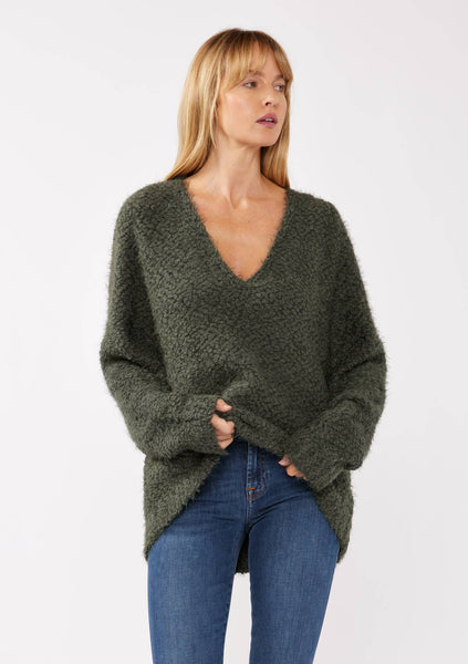 Hi-Low Fuzzy Pullover Sweater