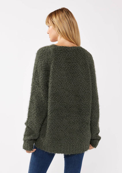 Hi-Low Fuzzy Pullover Sweater