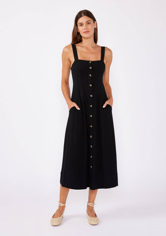 Square Neck Corset Midi Dress