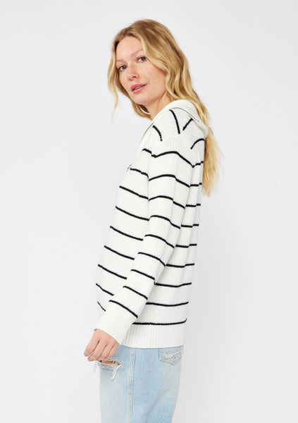 Striped Zipper Pullover Sweater