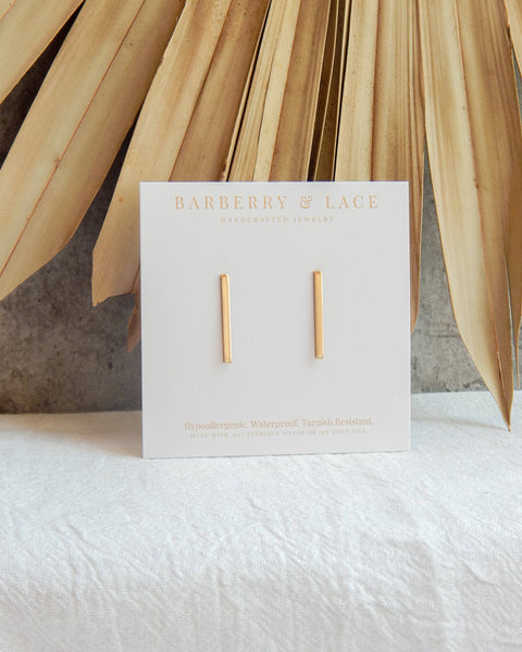 Stick Stud Earrings - Hypoallergenic, Minimalist, Handmade