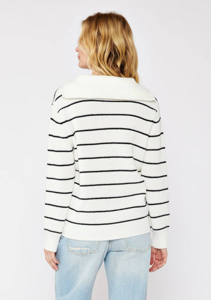 Striped Zipper Pullover Sweater