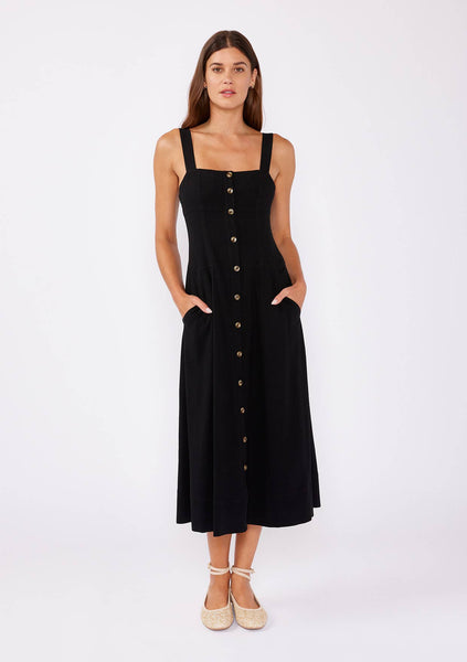 Square Neck Corset Midi Dress