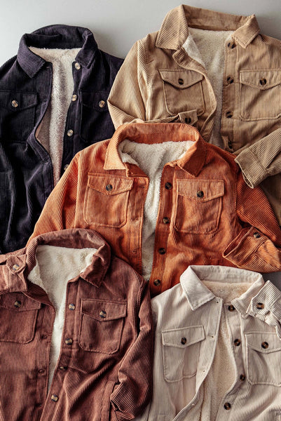 Sherpa Lined Corduroy Shacket